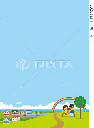 家族 丘 ファミリー 風景 家族 丘 ファミリー 風景 14346769