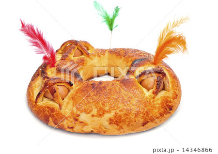 traditional mona de pascua typical in Spain, a cake with boiled 14346866