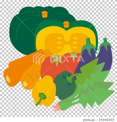 Six Green Yellow Vegetables Stock Illustration