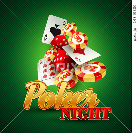 Casino background with cards, chips, craps. Vector illustration 14349806