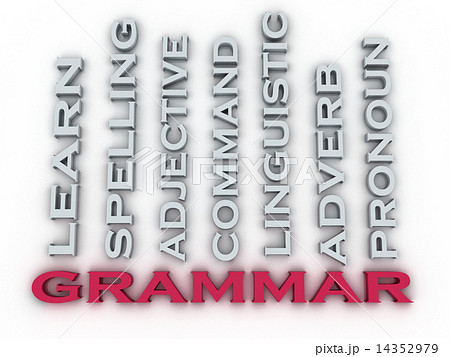 3d image Grammar  issues concept word cloud background. Learning 14352979