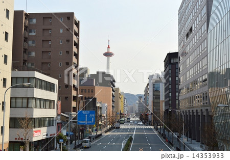 京都駅周辺の街並みの写真素材