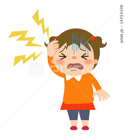 女の子 頭痛のイラスト素材