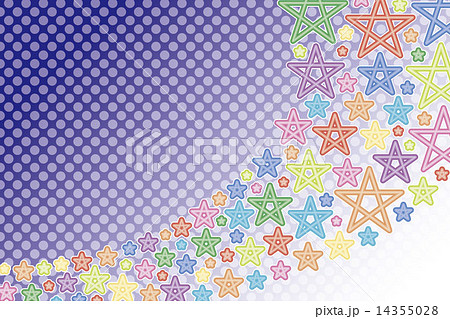 背景素材壁紙 流れ星 星 スター 星屑 夜空 天の川 天の河 虹 虹色 レインボー 七色 カラ のイラスト素材