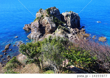 鬼海ヶ浦展望所の風景の写真素材