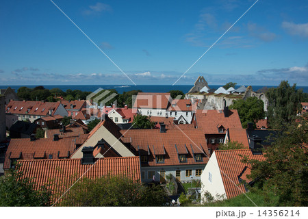 ヴィスビューの町並みの写真素材