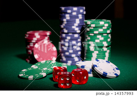 Gambling chips and dices 14357993