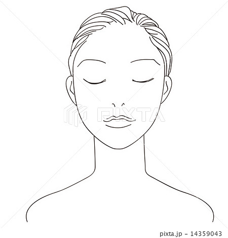 スキンケア女性の顔のイラスト素材 14359043 Pixta