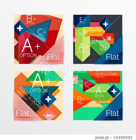 Flat design paper infographic banner set Flat design paper infographic banner set 14360091