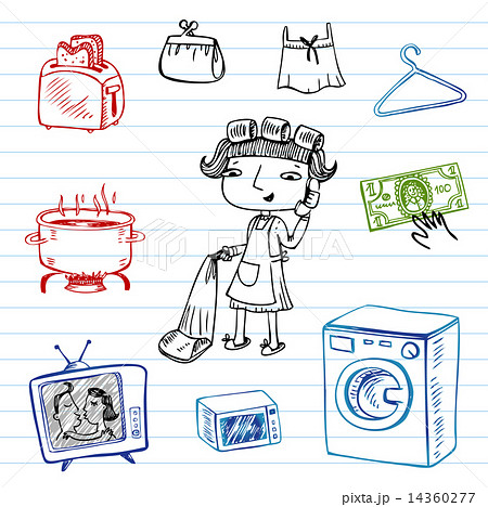Housewife, doodle set 14360277