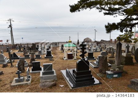 函館 外人墓地の写真素材