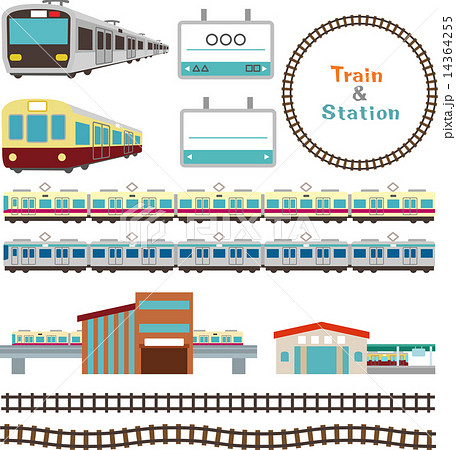 電車と駅の素材のイラスト素材 14364255 Pixta