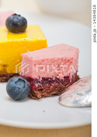 strawberry and mango mousse dessert cake 14364616
