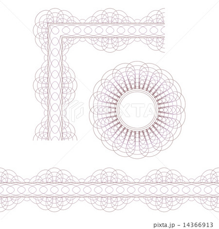 Decorative Elements Rosette Border And Cornerのイラスト素材
