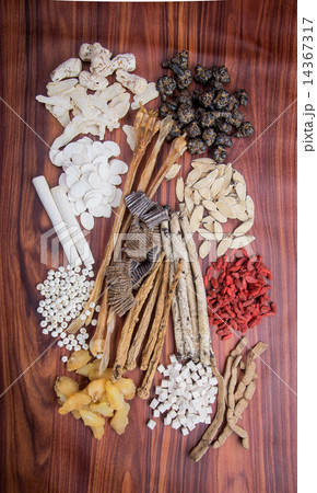 chinese herbal medicine on background 14367317