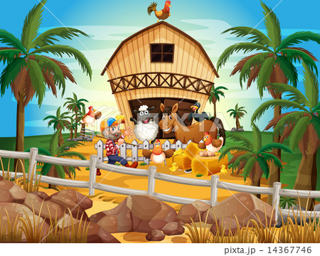 Farmer and animals 14367746