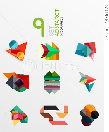 Modern paper info banner layout set 14369120