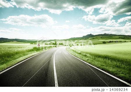 asphalt road in Tuscany Italy asphalt road in Tuscany Italy 14369234