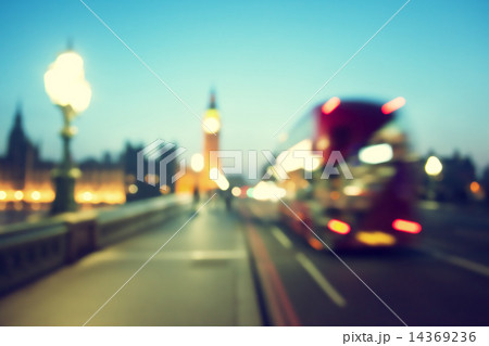 bokeh of Big Ben and Westminster Bridge, London 14369236