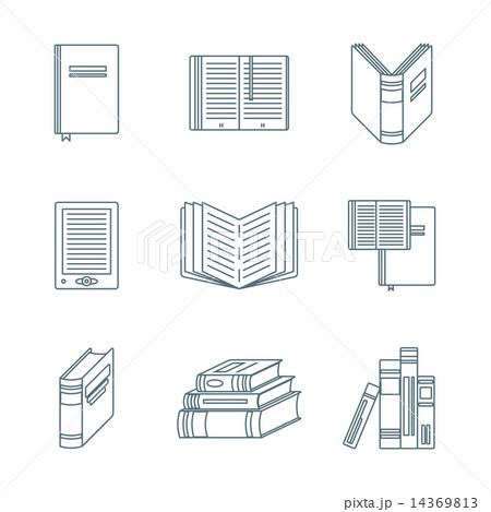 dark outline books icons set dark outline books icons set 14369813