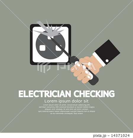 Flat Design Electrician Checking 14371024