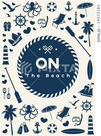 on the beach vintage background 14373181