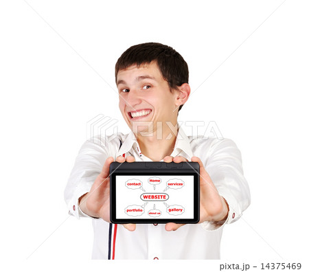tablet in hand tablet in hand 14375469