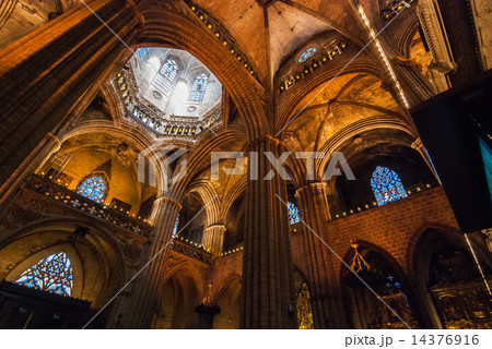 Inside an old and beautiful Barcelona Cathedral. Inside an old and beautiful Barcelona Cathedral. 14376916