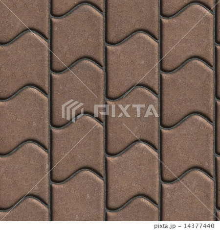 Brown Paving Slabs of the Wavy Form. Brown Paving Slabs of the Wavy Form. 14377440