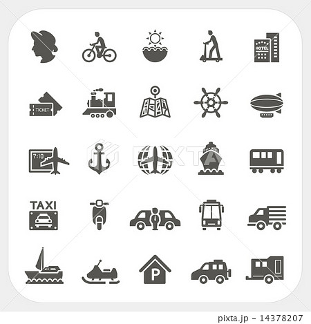 Transportation icons set 14378207