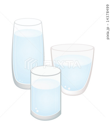Three Glass of Water on White Background Three Glass of Water on White Background 14378499