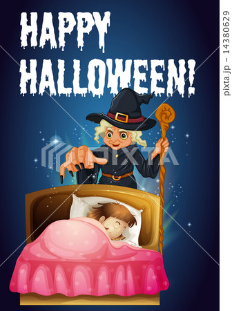 A halloween template with a witch A halloween template with a witch 14380629