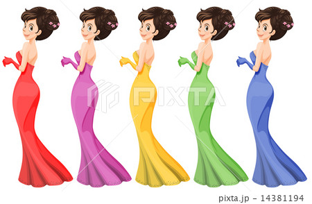 A lady in different gowns A lady in different gowns 14381194
