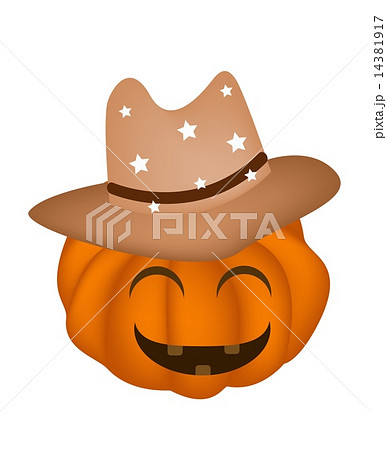 Happy Halloween Pumpkin in Cowboy Hat Happy Halloween Pumpkin in Cowboy Hat 14381917
