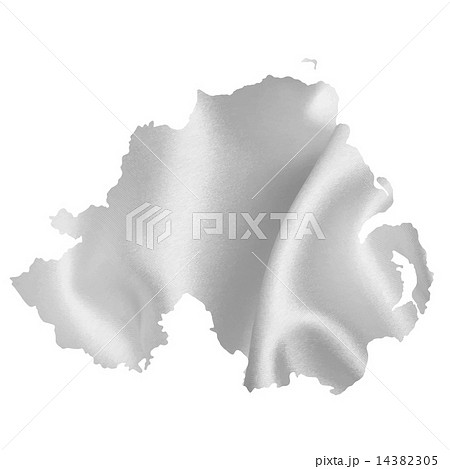 北アイルランド　地図　 シルエット 14382305
