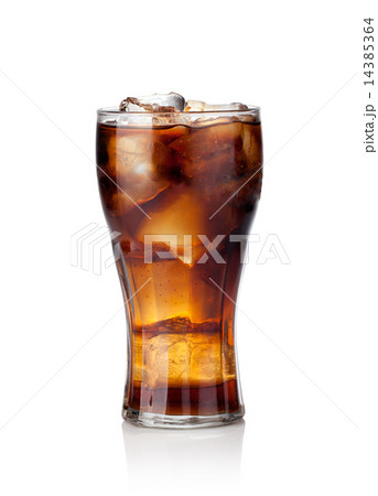Cola glass with ice cubes 14385364