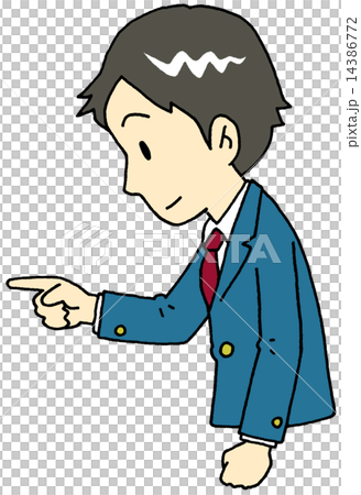 指さし 学生 横顔 男子のイラスト素材 指さし 学生 横顔 男子のイラスト素材