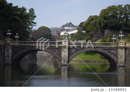 皇居 二重橋（正門石橋）東京都千代田区 14388891