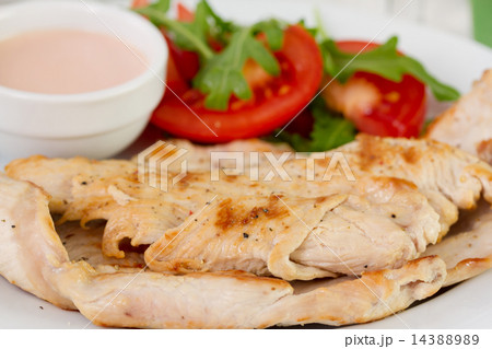 fried turkey with salad fried turkey with salad 14388989