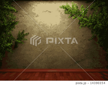 vector ivy and stone background 14390354