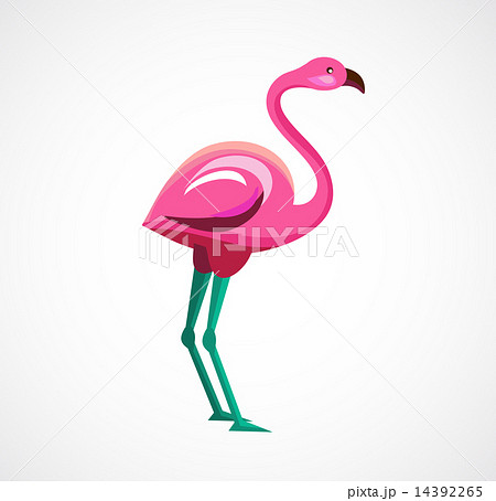 Pink Flamingo icon and illustration 14392265