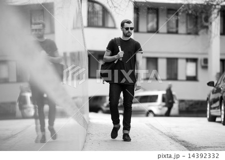 Confident man posing in selvedge  jeans 14392332