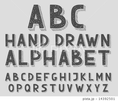 Hand drawn doodle sketch abc alphabet letters, vector illustration. 14392501