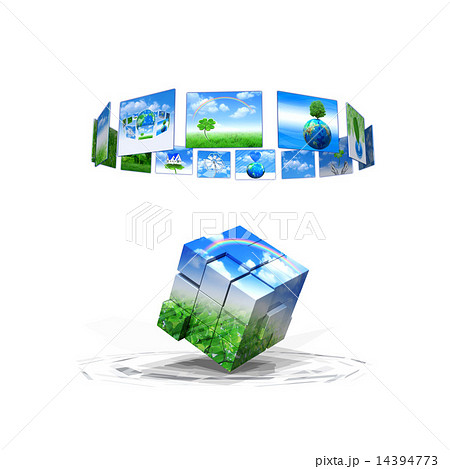 エコのパネル展示とルービックキューブ エコのパネル展示とルービックキューブ 14394773