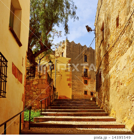street of the old town of Altafulla, Spain 14395549