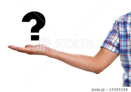 man holding a question mark man holding a question mark 14395589