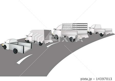 Set of Pickup and Van on The Road Set of Pickup and Van on The Road 14397013