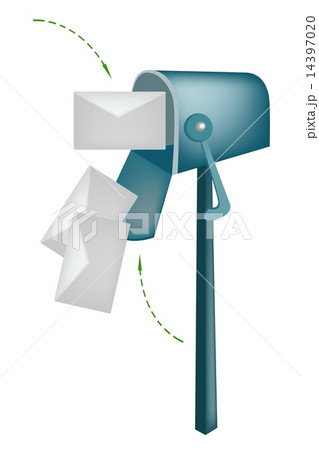 Letters and Mailbox Isolated on White Background 14397020
