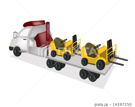 Tractor Trailer Flatbed Loading Forklift Trucks 14397250