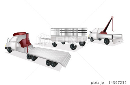 Flatbed Trailer with Utility Trailer and Tow Truck 14397252